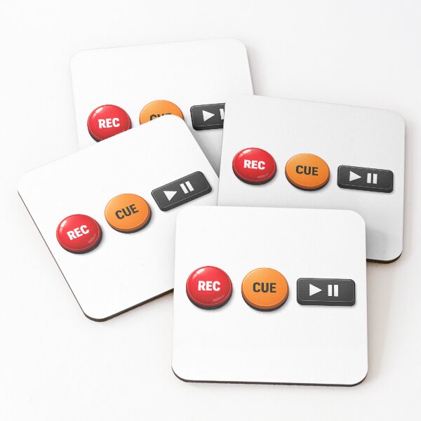 Item preview, DJ controller buttons: REC, CUE, PLAY/PAUSE designed and sold by  ZenRave Designs.