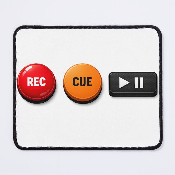 Item preview, DJ controller buttons: REC, CUE, PLAY/PAUSE designed and sold by  ZenRave Designs.