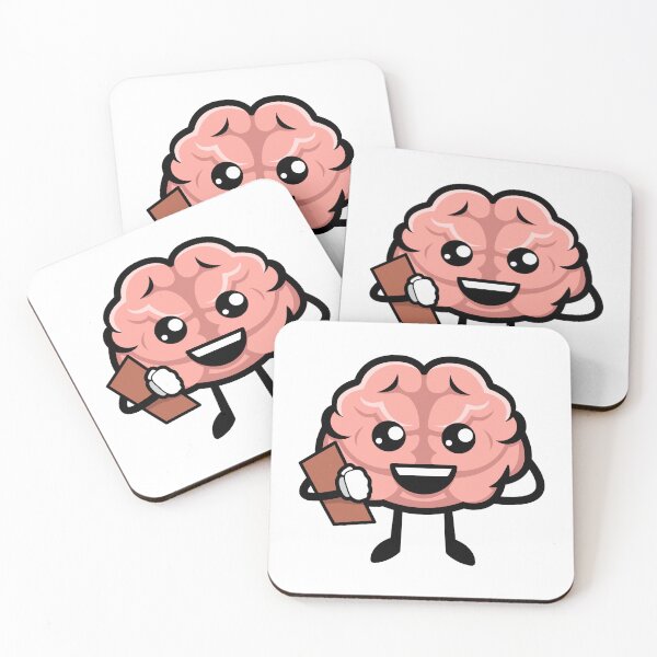 Item preview, Mastermind Productivity – Cute Cartoon Brain Character with Clipboard designed and sold by Artsy Corner.