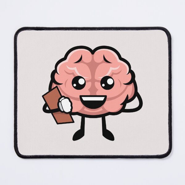 Item preview, Mastermind Productivity – Cute Cartoon Brain Character with Clipboard designed and sold by Artsy Corner.
