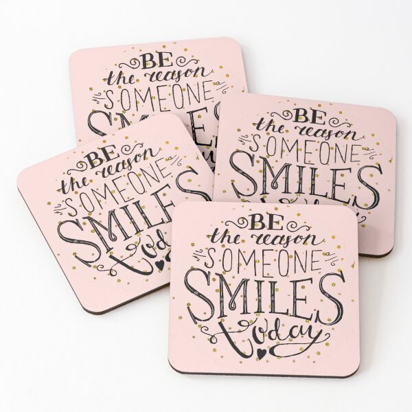 Item preview, Be the reason someone smiles today - Pink and Gold Typography designed and sold by Tokraz-art.