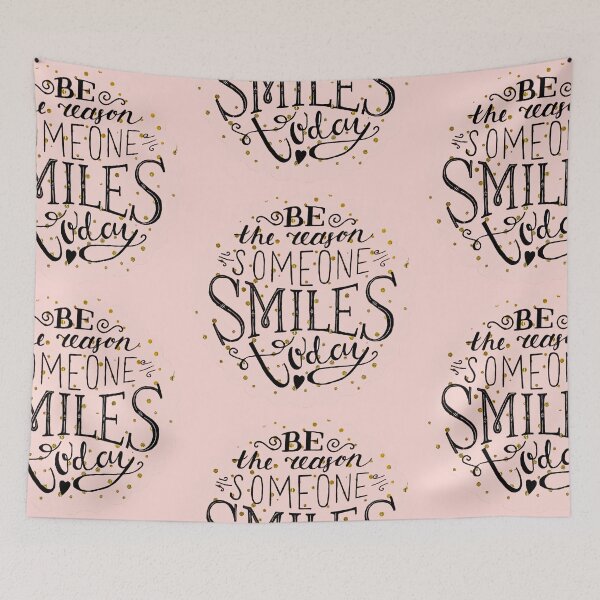 Item preview, Be the reason someone smiles today - Pink and Gold Typography designed and sold by Tokraz-art.