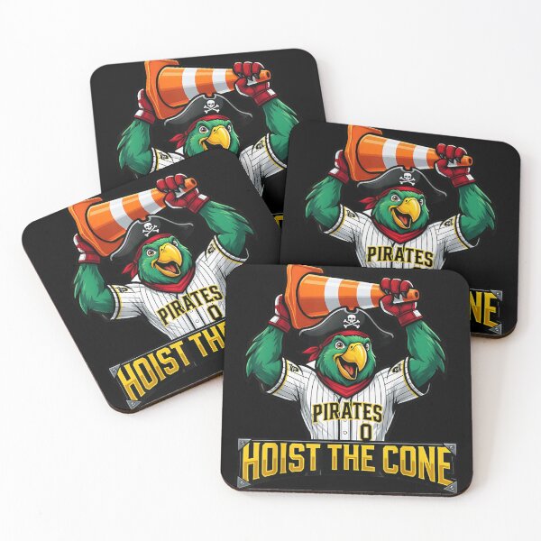 Item preview, Pirate Parrot Mascot Hoisting Orange Traffic Cone Baseball Sports Team Fan Art designed and sold by DaphoLatara.