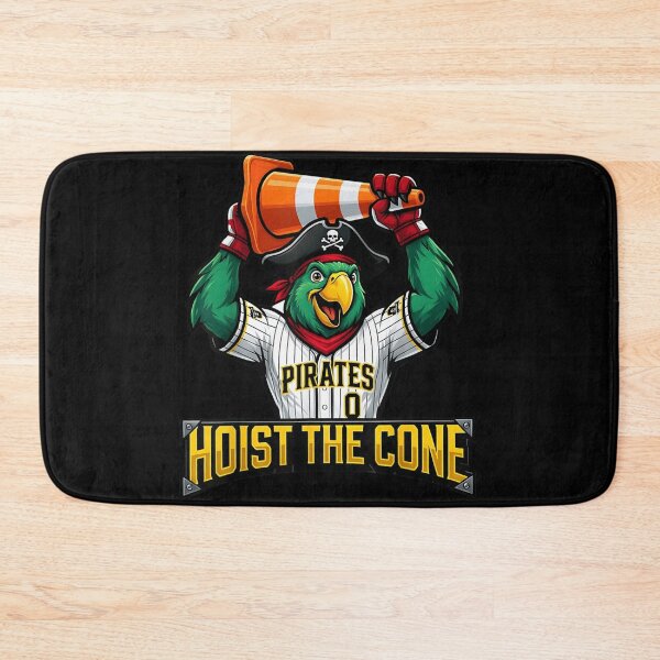 Item preview, Pirate Parrot Mascot Hoisting Orange Traffic Cone Baseball Sports Team Fan Art designed and sold by DaphoLatara.