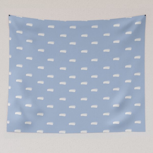 Item preview, White Minimalist Dashes on Blue designed and sold by KSimpson838.