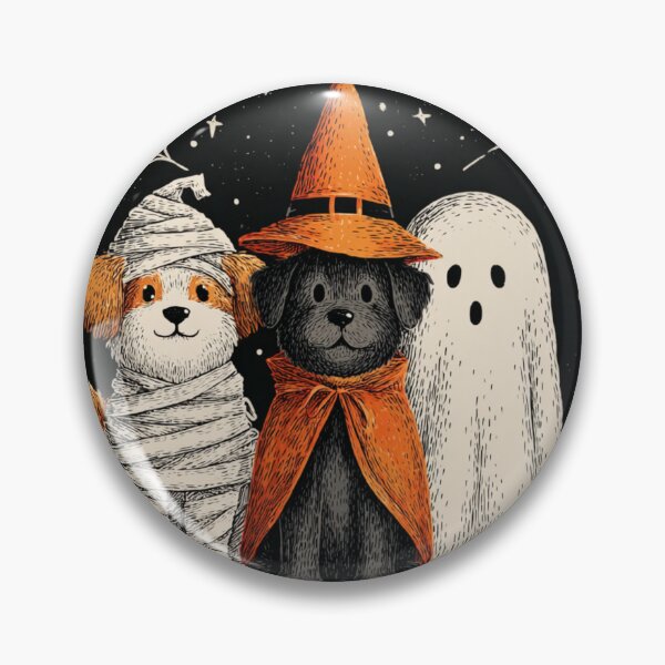 Item preview, Dogs Trio Trio Autumn Halloween Mummy Witch Ghost designed and sold by GrinGalore.