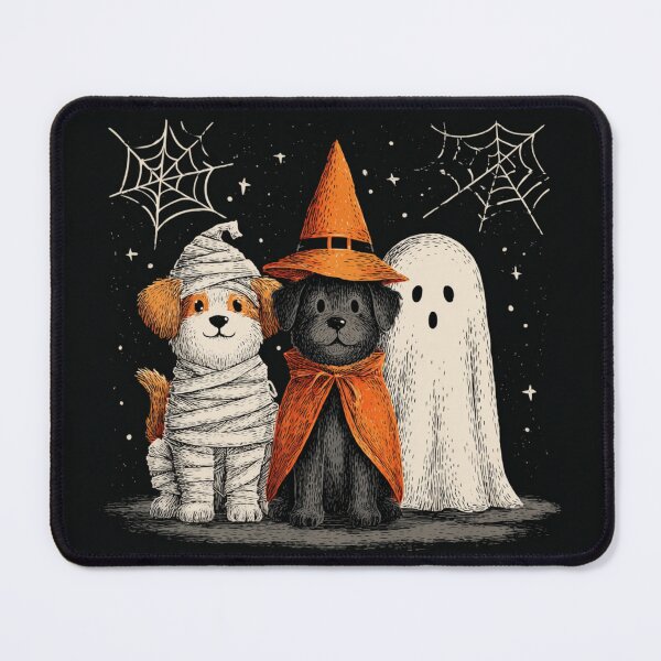 Item preview, Dogs Trio Trio Autumn Halloween Mummy Witch Ghost designed and sold by GrinGalore.