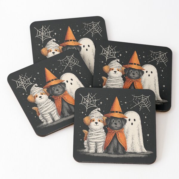 Item preview, Dogs Trio Trio Autumn Halloween Mummy Witch Ghost designed and sold by GrinGalore.