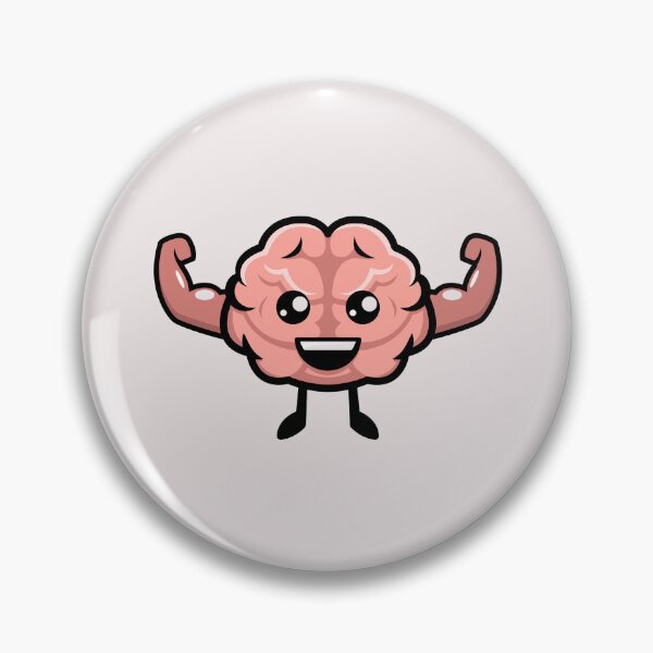 Item preview, Brain Power – Strong Cartoon Brain Character Flexing Muscles designed and sold by Artsy Corner.
