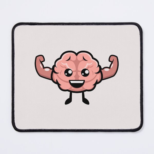 Item preview, Brain Power – Strong Cartoon Brain Character Flexing Muscles designed and sold by Artsy Corner.