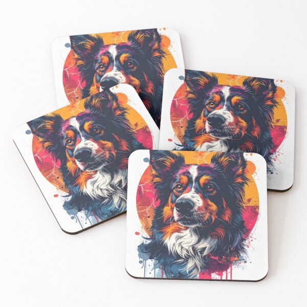 Item preview, Vibrant Border Collie Art - Colorful Splash Streetwear Dog Portrait designed and sold by NOVOZA.