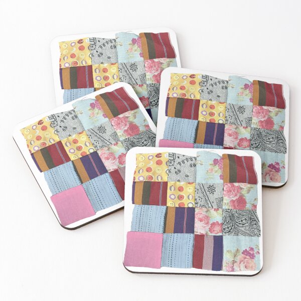 Item preview, multicolor block chess board with chess patchwork pattern fabric hand quilt sewing, handmade designed and sold by pipikijung.