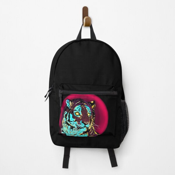 Item preview, Neon Cyberpunk Tiger Portrait - Retro Synthwave Wildlife Art designed and sold by Kaitychoco.