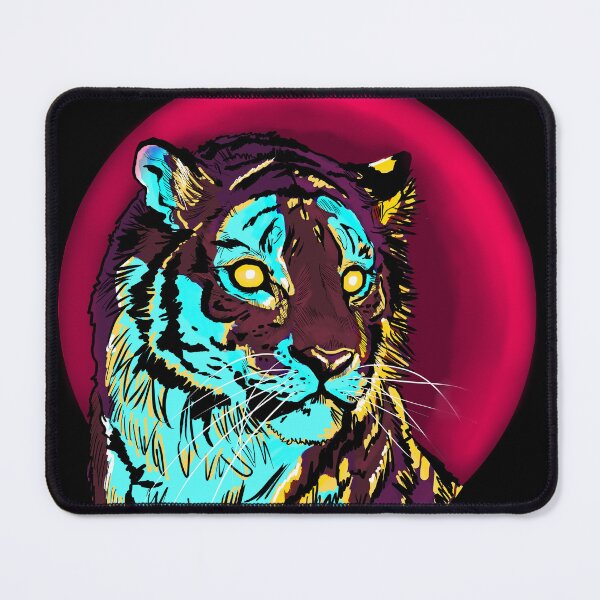 Item preview, Neon Cyberpunk Tiger Portrait - Retro Synthwave Wildlife Art designed and sold by Kaitychoco.