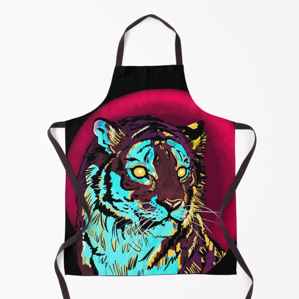 Item preview, Neon Cyberpunk Tiger Portrait - Retro Synthwave Wildlife Art designed and sold by Kaitychoco.