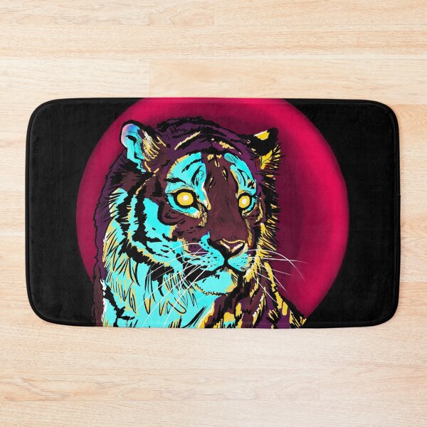 Item preview, Neon Cyberpunk Tiger Portrait - Retro Synthwave Wildlife Art designed and sold by Kaitychoco.