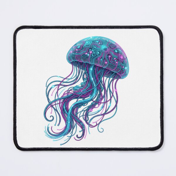 Item preview, Cyberpunk Neon Jellyfish Sci-Fi Circuitry Graphic designed and sold by Kvarny.
