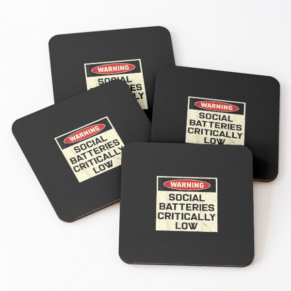 Item preview, Warning Social Batteries Critically Low Introvert designed and sold by JohnVBurks.