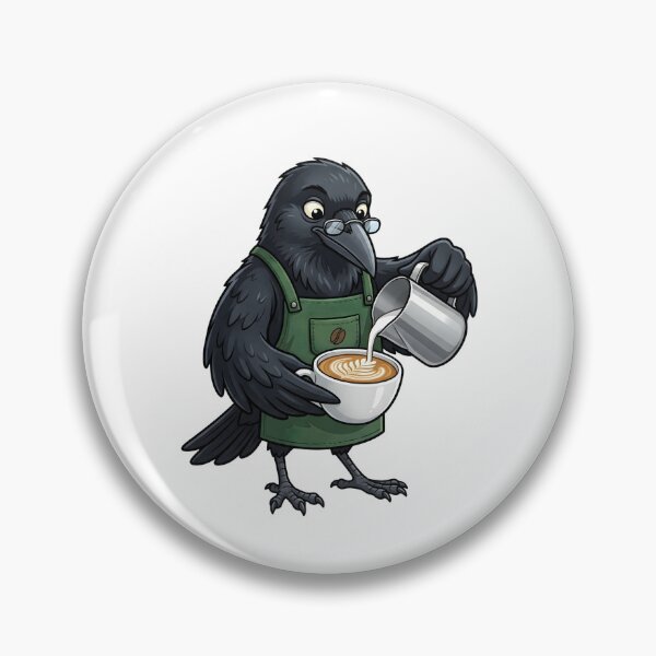 Item preview, Smart Crow Barista Pouring Coffee Latte Art designed and sold by Kvarny.