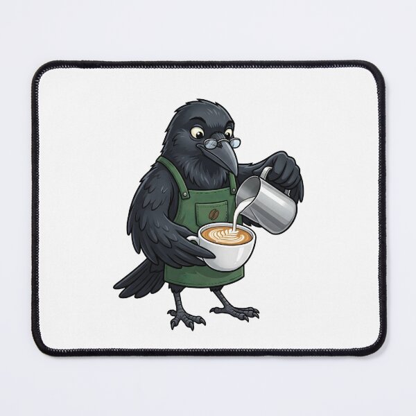 Item preview, Smart Crow Barista Pouring Coffee Latte Art designed and sold by Kvarny.