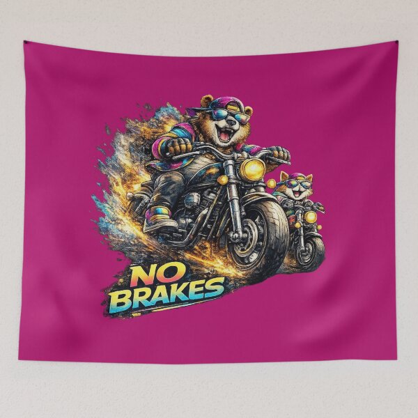 Item preview, No Brakes Biker Bear. designed and sold by Nika Art Studio.