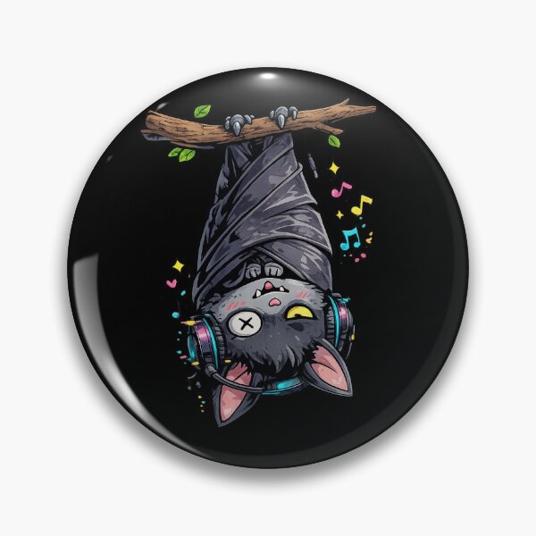 Item preview, Music Lover Bat – Cute Spooky Cartoon Bat with Headphones designed and sold by UnicornDreamers.