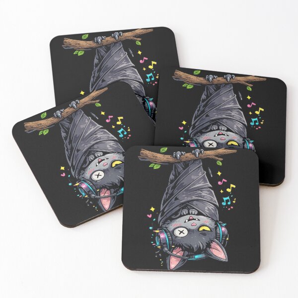 Item preview, Music Lover Bat – Cute Spooky Cartoon Bat with Headphones designed and sold by UnicornDreamers.