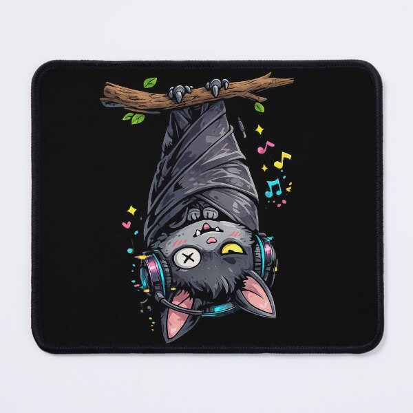 Item preview, Music Lover Bat – Cute Spooky Cartoon Bat with Headphones designed and sold by UnicornDreamers.