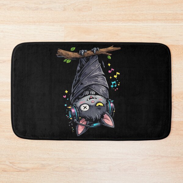Item preview, Music Lover Bat – Cute Spooky Cartoon Bat with Headphones designed and sold by UnicornDreamers.