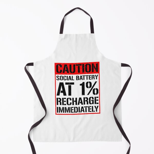 Item preview, Warning Social Batteries Critically Low Introvert designed and sold by JohnVBurks.
