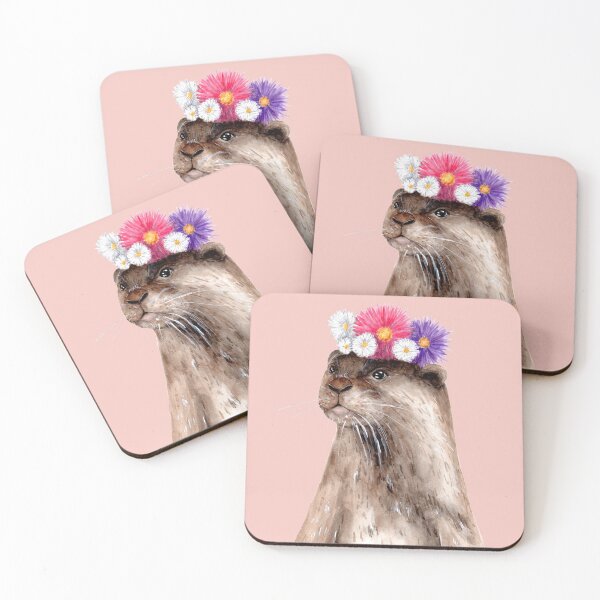 Item preview, Otter with Flowercrown - Watercolour Painting designed and sold by Pattokarts.