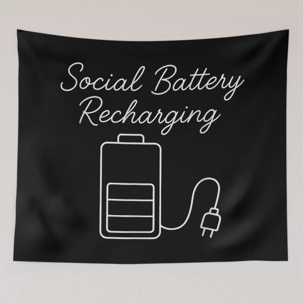 Item preview, Social Battery Recharging Funny Introvert Minimalist designed and sold by JohnVBurks.