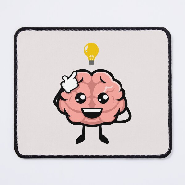 Item preview, Bright Idea – Cute Cartoon Brain Character with Lightbulb designed and sold by Artsy Corner.