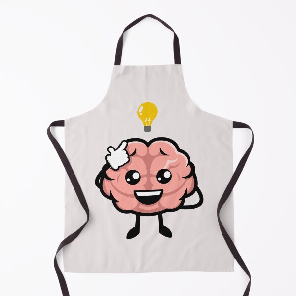 Item preview, Bright Idea – Cute Cartoon Brain Character with Lightbulb designed and sold by Artsy Corner.