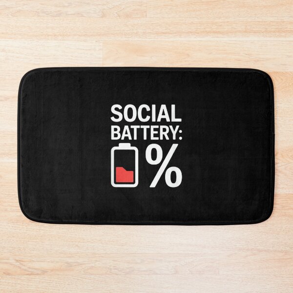 Item preview, Social Battery Percent Introvert Humor Quote designed and sold by JohnVBurks.