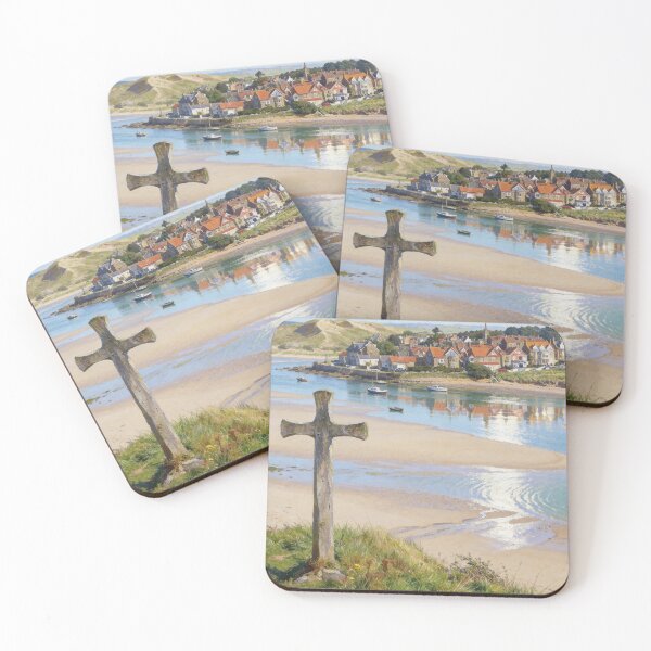 Item preview, Alnmouth Estuary Painting – Northumberland Coastal Village Art designed and sold by QuietCanvasArtworks.