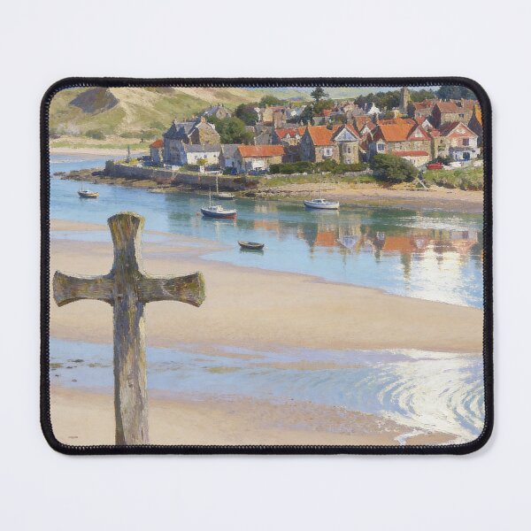 Item preview, Alnmouth Estuary Painting – Northumberland Coastal Village Art designed and sold by QuietCanvasArtworks.