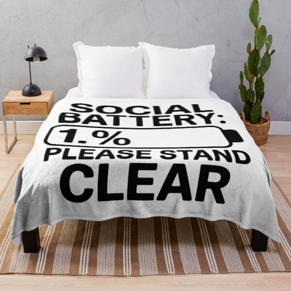 Item preview, Social Battery One Percent Left Please Stay Clear designed and sold by JohnVBurks.