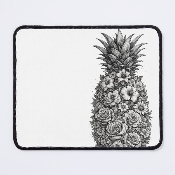 Item preview, Floral Pineapple Black & White – Artistic Fruit T-Shirt Print designed and sold by Aniahck.