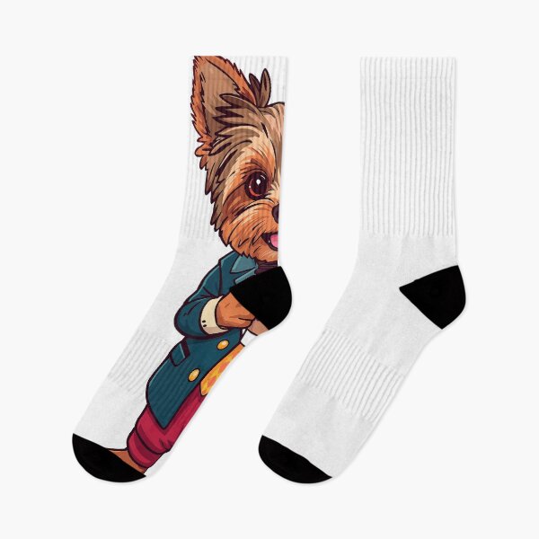 Item preview, Yorkie dog drawn cartoon fashionable with coffee designed and sold by TanyaLovus.
