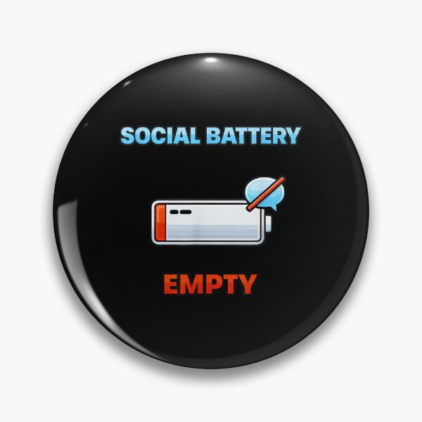 Item preview, Social Battery Empty Introvert Humor Illustration designed and sold by JohnVBurks.