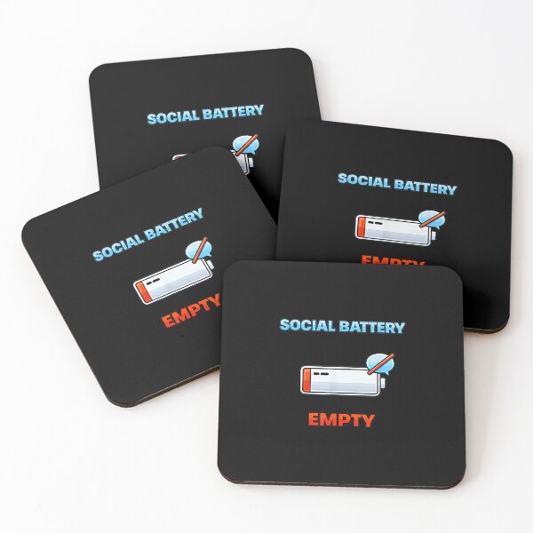 Item preview, Social Battery Empty Introvert Humor Illustration designed and sold by JohnVBurks.