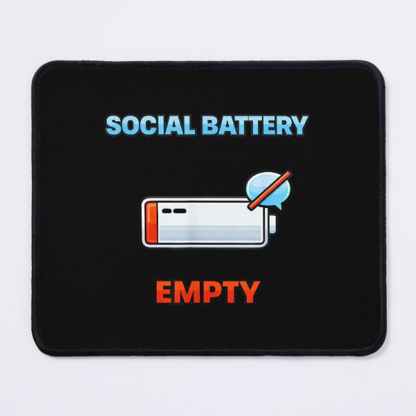 Item preview, Social Battery Empty Introvert Humor Illustration designed and sold by JohnVBurks.