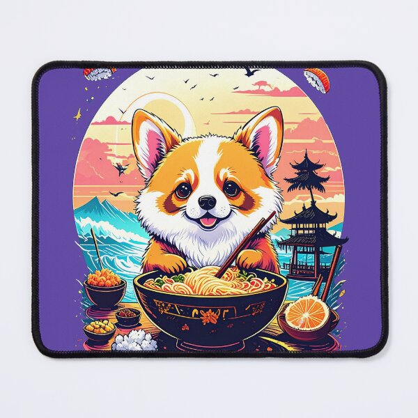 Item preview, Corgi Eating Ramen Japanese Pop Art designed and sold by icemanphotos.