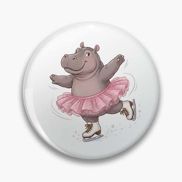 Item preview, Chubby Hippo in Tutu Ice Skating Spinning designed and sold by Kvarny.