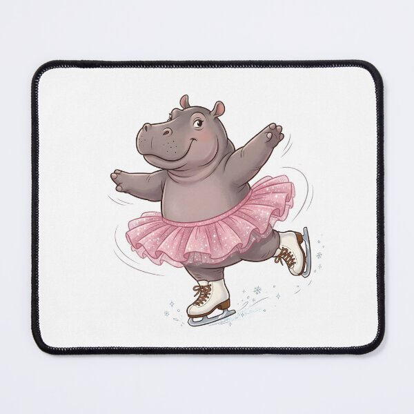Item preview, Chubby Hippo in Tutu Ice Skating Spinning designed and sold by Kvarny.