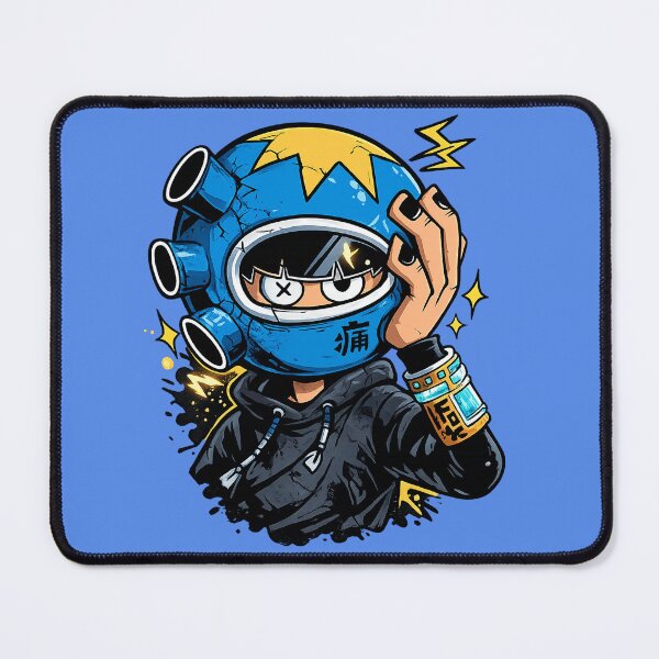Item preview, Lightning Helmet Ninja Kid – Urban Cartoon Street Art designed and sold by UnicornDreamers.