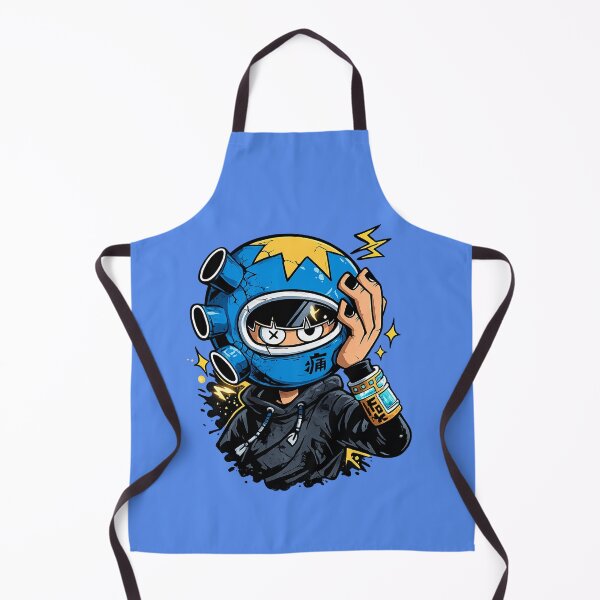 Item preview, Lightning Helmet Ninja Kid – Urban Cartoon Street Art designed and sold by UnicornDreamers.