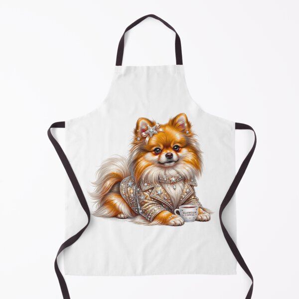 Item preview, Glamour Pomeranian in Sparkles - Luxury Coffee Dog Art designed and sold by LazyScreations.