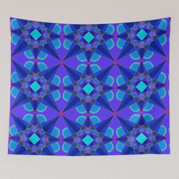 Item preview, Sparkling Eight‑Point Star Tile in Blue and Purple designed and sold by anamariafischer.